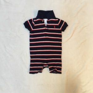 Ralph Lauren 9M Romper Red White Blue